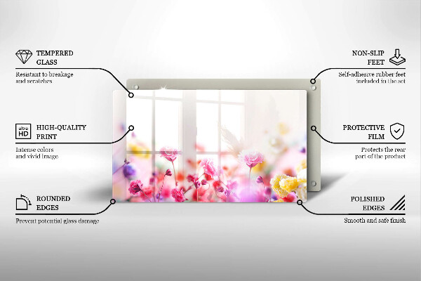 Szklana deska do krojenia Łąka kwiatów