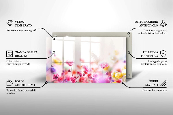 Szklana deska do krojenia Łąka kwiatów