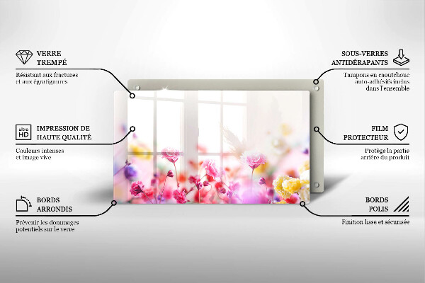 Szklana deska do krojenia Łąka kwiatów