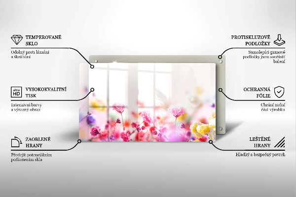 Szklana deska do krojenia Łąka kwiatów