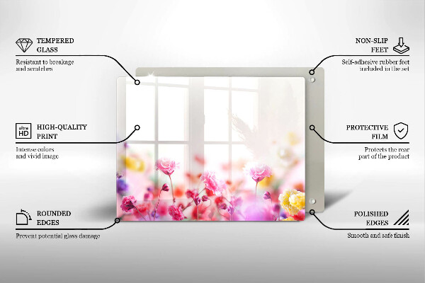 Szklana deska do krojenia Łąka kwiatów