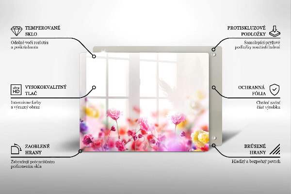 Szklana deska do krojenia Łąka kwiatów