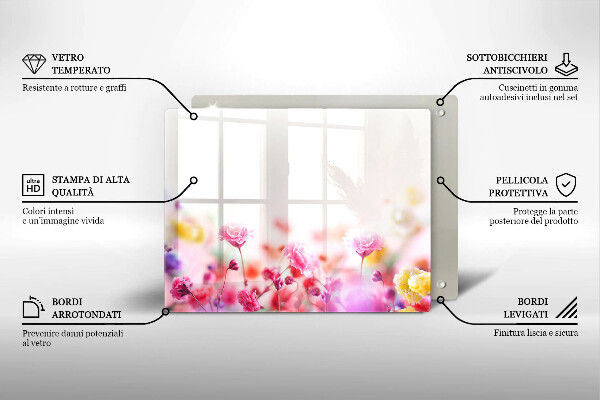 Szklana deska do krojenia Łąka kwiatów