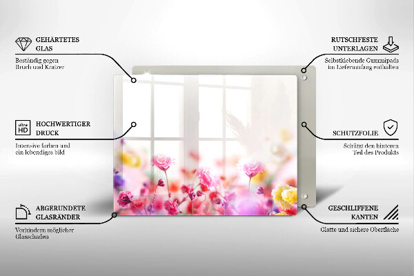 Szklana deska do krojenia Łąka kwiatów