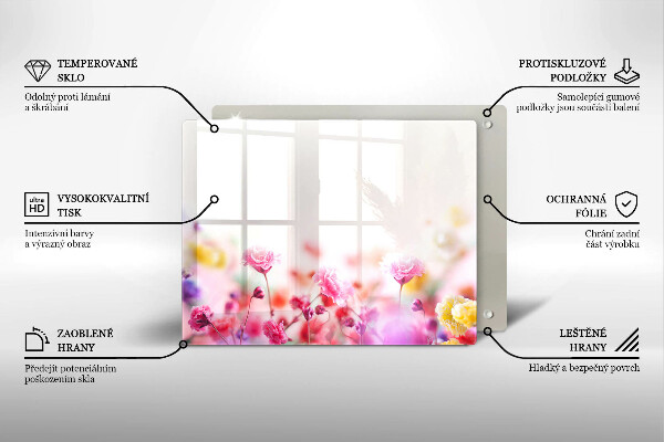 Szklana deska do krojenia Łąka kwiatów