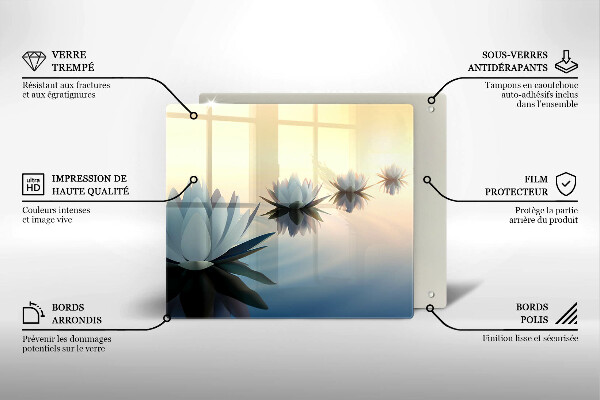 Deska kuchenna Kwiaty lilie na wodzie