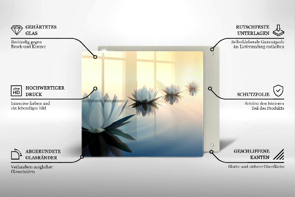 Deska kuchenna Kwiaty lilie na wodzie