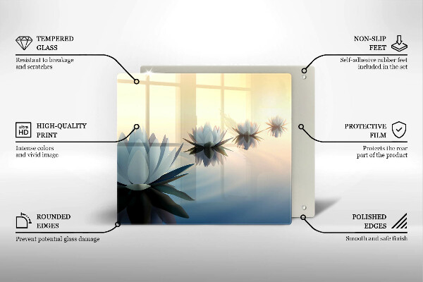 Deska kuchenna Kwiaty lilie na wodzie