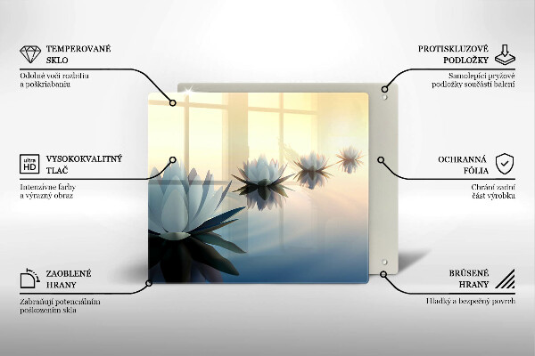 Deska kuchenna Kwiaty lilie na wodzie