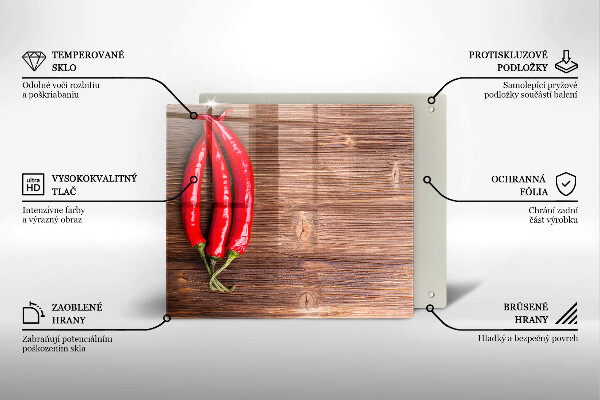 Deska kuchenna Papryki chili na drewnie