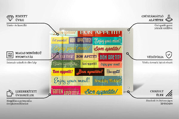 Deska kuchenna Napisy Smacznego języki