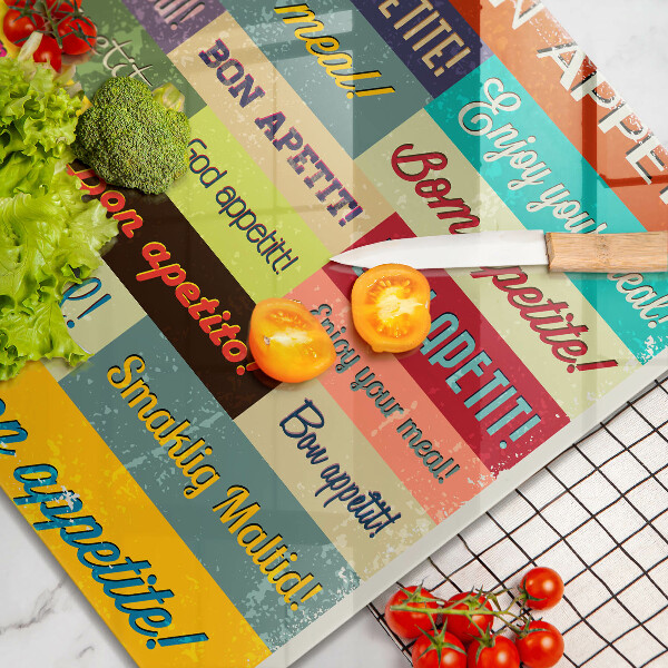 Deska kuchenna Napisy Smacznego języki