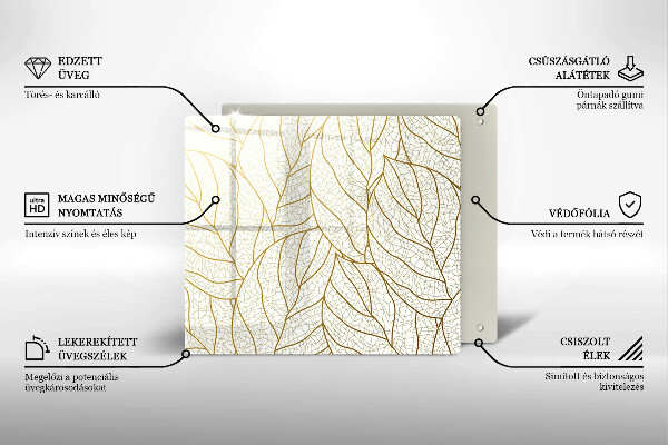 Deska kuchenna Wzór line-art liście