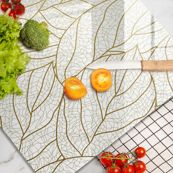 Deska kuchenna Wzór line-art liście