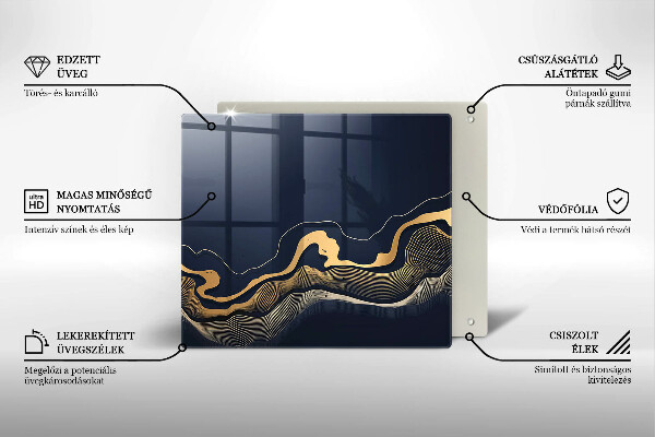 Deska kuchenna Abstrakcja złote linie