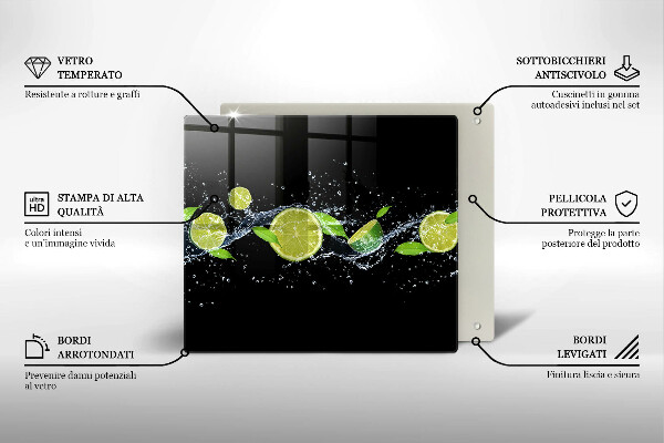 Deska kuchenna Limonki mięta woda