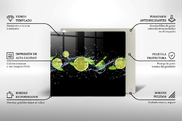 Deska kuchenna Limonki mięta woda