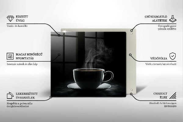 Deska kuchenna Gorąca filiżanka kawy