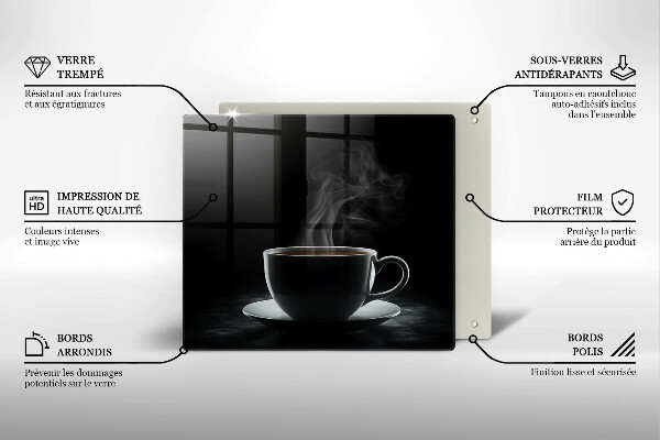 Deska kuchenna Gorąca filiżanka kawy