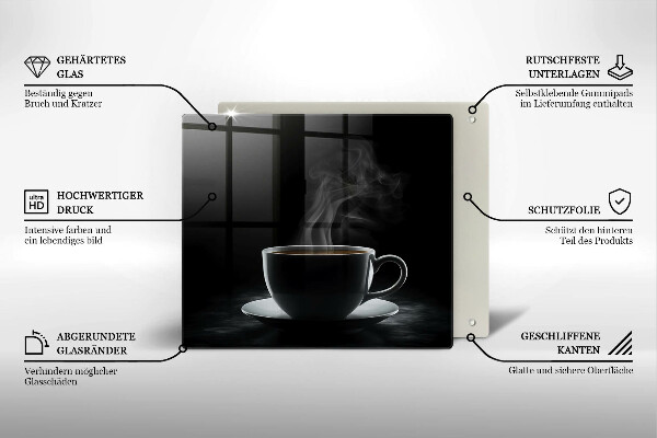 Deska kuchenna Gorąca filiżanka kawy