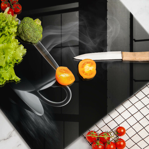 Deska kuchenna Gorąca filiżanka kawy