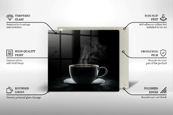 Deska kuchenna Gorąca filiżanka kawy