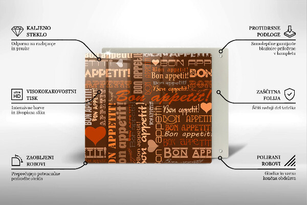 Deska kuchenna Napisy Bon appetit