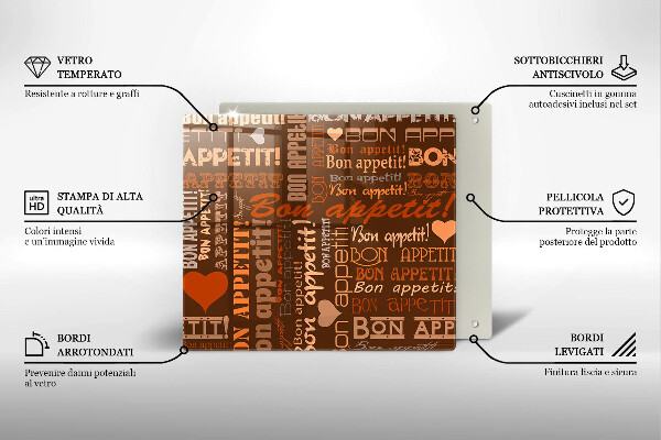 Deska kuchenna Napisy Bon appetit