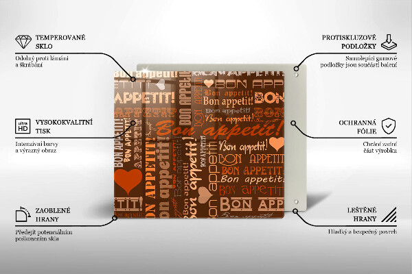 Deska kuchenna Napisy Bon appetit