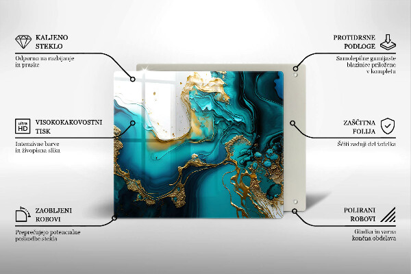 Deska do krojenia Turkusowa abstrakcja