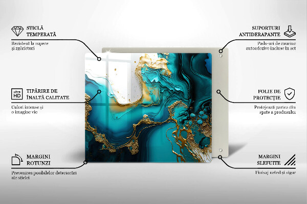 Deska do krojenia Turkusowa abstrakcja