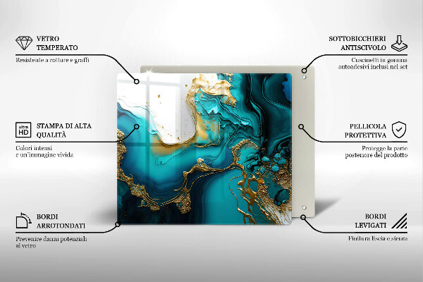 Deska do krojenia Turkusowa abstrakcja