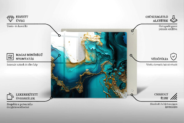 Deska do krojenia Turkusowa abstrakcja