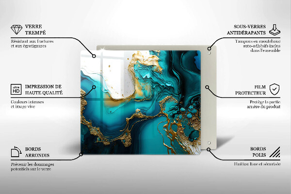 Deska do krojenia Turkusowa abstrakcja