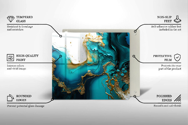 Deska do krojenia Turkusowa abstrakcja