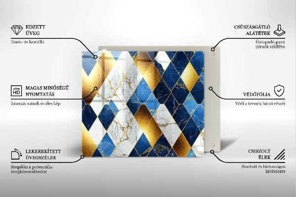 Deska do krojenia Złote romby marmur