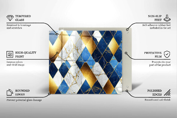 Deska do krojenia Złote romby marmur