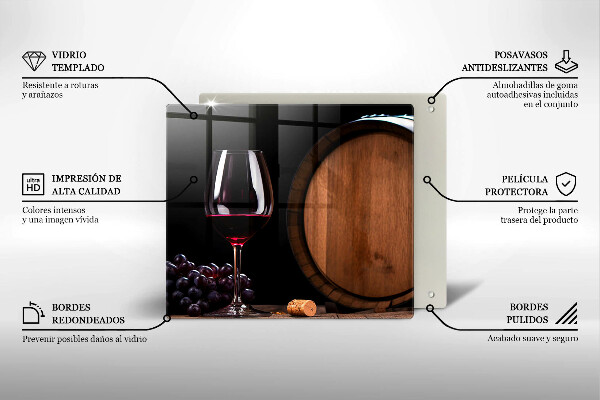 Deska do krojenia Beczka wina kieliszek