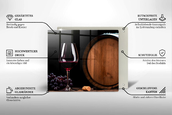 Deska do krojenia Beczka wina kieliszek