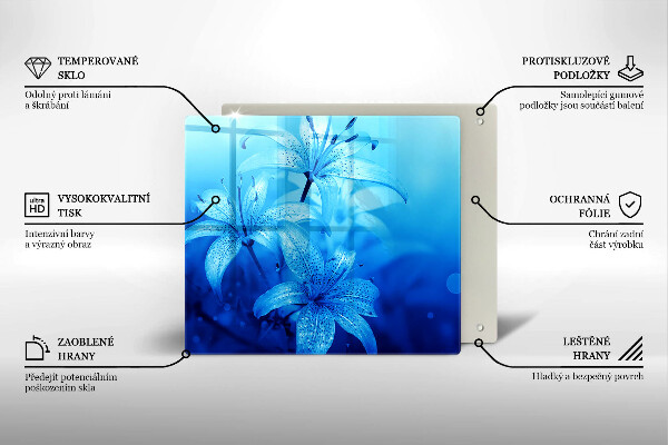 Deska do krojenia Błękitne kwiaty