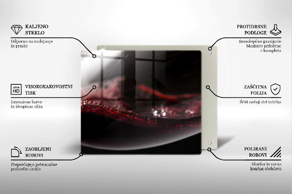 Deska do krojenia Czerwone wino kieliszek