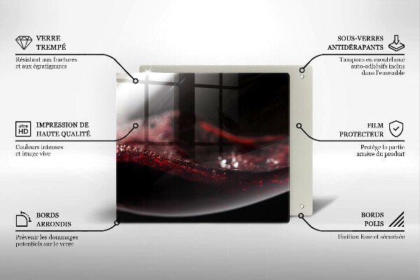 Deska do krojenia Czerwone wino kieliszek