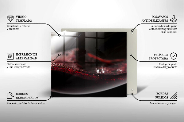 Deska do krojenia Czerwone wino kieliszek