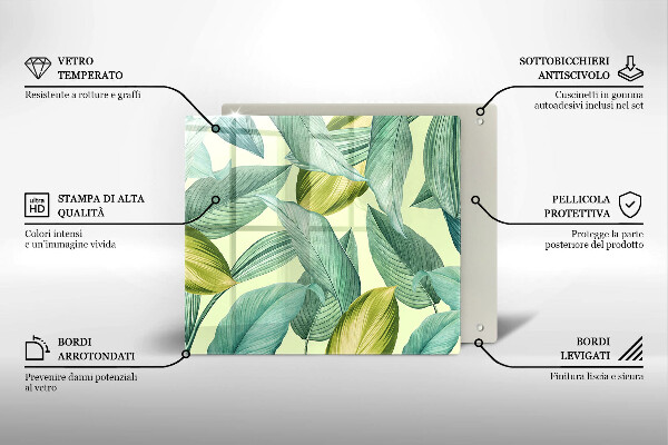 Deska do krojenia Zielone tropikalne liście