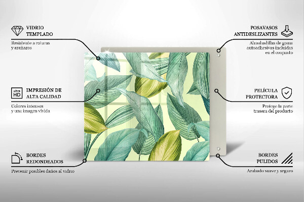 Deska do krojenia Zielone tropikalne liście