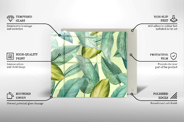 Deska do krojenia Zielone tropikalne liście