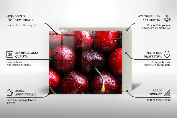 Deska do krojenia Zbliżenie na wiśnie