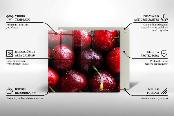 Deska do krojenia Zbliżenie na wiśnie