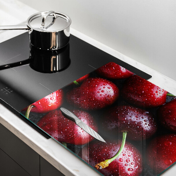 Deska do krojenia Zbliżenie na wiśnie