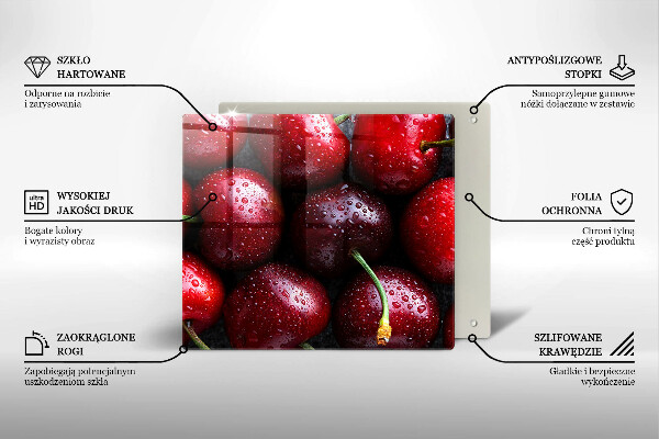 Deska do krojenia Zbliżenie na wiśnie